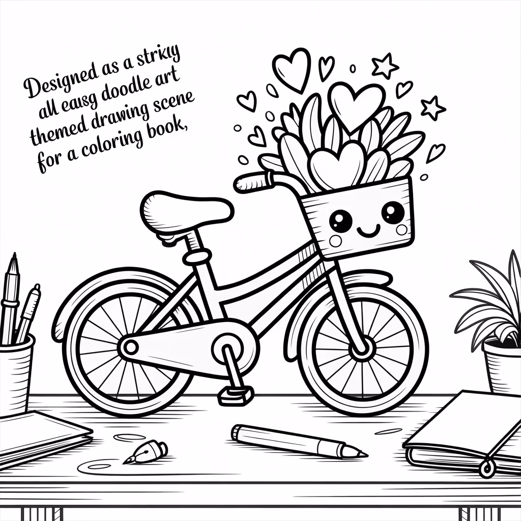 kawaii bicycle doodle